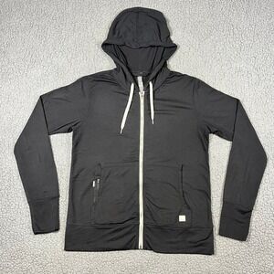 Vuori Halo Essential Hoodie Black Full Zip Sweatshirt Small VW201 Womens